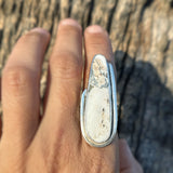 White Buffalo, long teardrop Ring