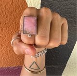 Peruvian Pink Opal Rectangle Ring