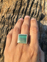 Malachite Square Signet Ring, Size 9