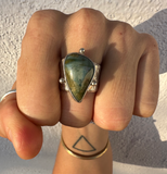 Lemurian Aquatic Calcite Ring