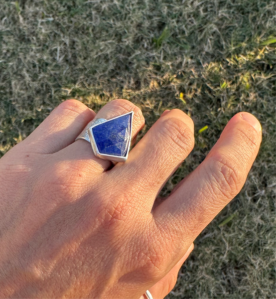 Kite-Shaped Lapis Ring. Size 7.5