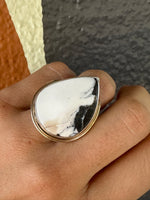 White Buffalo Teardrop Ring