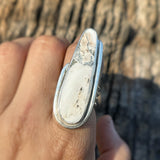 White Buffalo, long teardrop Ring