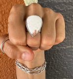 Scolecite Teardrop Ring