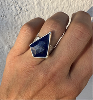 Kite-Shaped Lapis Ring. Size 7.5