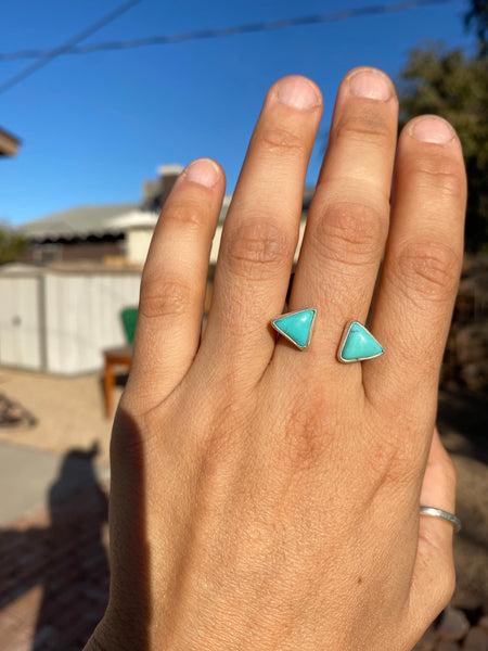 Turquoise Triangle Split Ring