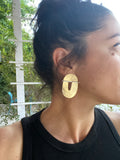 Hinged, mixed metal Post earrings