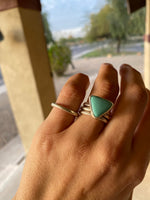 Turquoise triangle stacker ring