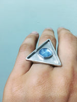 Aquamarine Triangle Ring