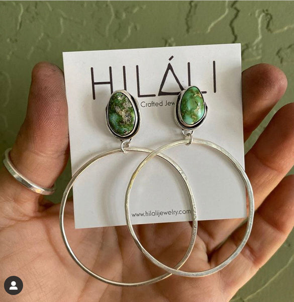 Round Turquoise Hoops