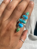 Five-stone Turquoise Ring, Size 8.75