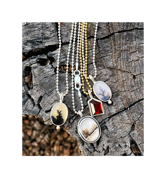 Agate and garnet necklaces
