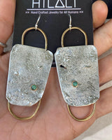 Textured Sterling Earrings with turquoise
