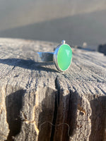 Chrysoprase solitaire ring