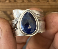 Large Blue sapphire ring