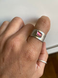 Pink geometric tourmaline ring