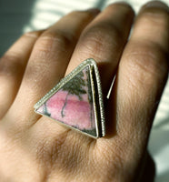 Rhodonite Triangle Ring