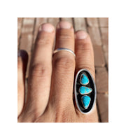 Triple Turquoise Shadow Box Ring
