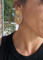Hinged, mixed metal Post earrings