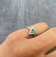 Triangle inlay stacker ring