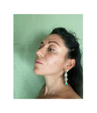 The Alchemist Earrings - Turquoise Chrysoprase Shoulder Dusters