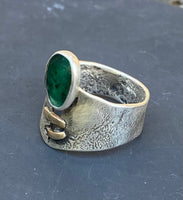 Rosecut Emerald w Silver and Gold