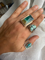 Opalized Wood, Rectangle Ring
