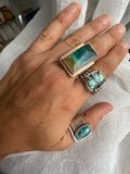 Opalized Wood, Rectangle Ring